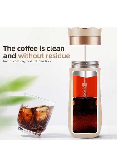 Pazly Taşınabilir French Press Seyahat Kupa 320ml/11oz Paslanmaz Çelik H47729r Kızıl Renk Kızıl