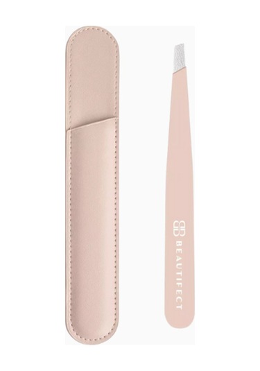 Beautifect Precision Tweezer, Paslanmaz Çelik Vegan Deri Kılıflı Cımbız