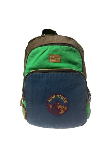 Kaliteli Siyah Vintage Salaş Baskılı Disayn Günlük Gezi Okul Sırt Çantası Revilla Bag 28x38cm Gri - Yeşil