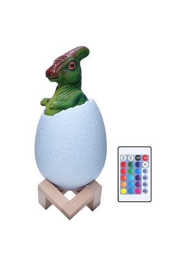 Moly Parasaurolophus 3d Led Gece Lambası, 16 Renkli Kumandalı, Akıllı Ev Dekorasyonu, Şarj Edilebilir, Pvc Malzeme Diğer