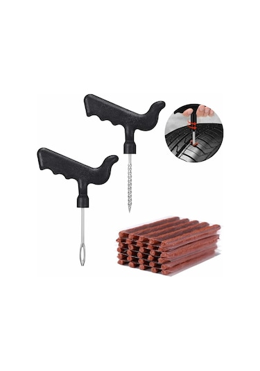 Mufunye 32 Parça Lastik Tamir Kiti, Pro Tools Plus Kendiliğinden Vulkanizasyon Yapan İçsiz Uçlar, Matkap Uçlu Lastik Tamir Kiti, Araba Lastiği Delinmesi İçin Lastik Tamir Kiti