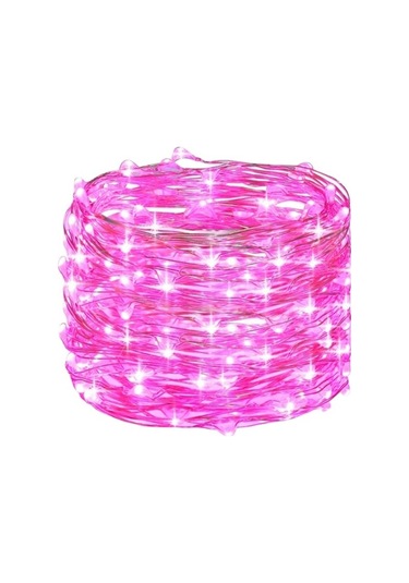 Soulader Dekoratif Bakır Görünümlü Dize Led Işıklar Sıcak Beyaz Işık İç Mekan Aydınlatma Parti Ev Dekorasyonu Pembe