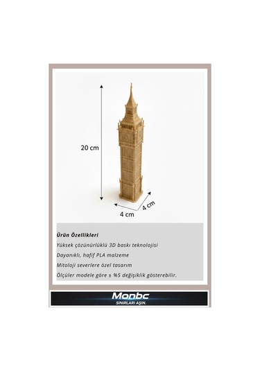 Monbc Big Ben 3d Tasarım Dekoratif Biblo, Hediyelik Ve Ev Ofis İçin Şık Aksesuar