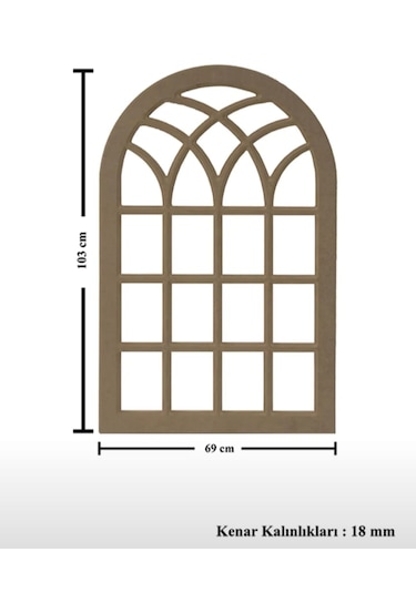 Ahşap Mdf Boyanabilir Dekoratif Duvar Aynası 1
