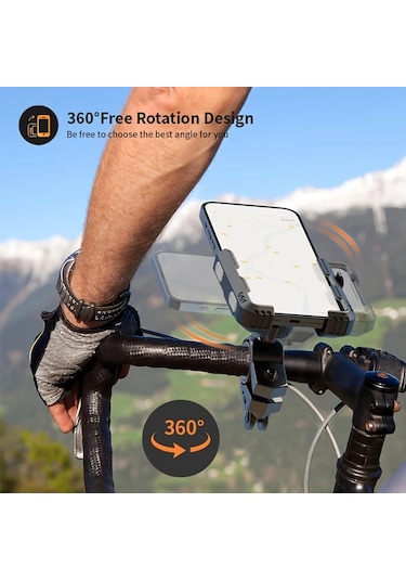 Xuweiwei Grefay Gri 360 Derece Dönebilen Bisiklet Motosiklet Scooter Telefon Tutucu 20 40mm Gidon Gri