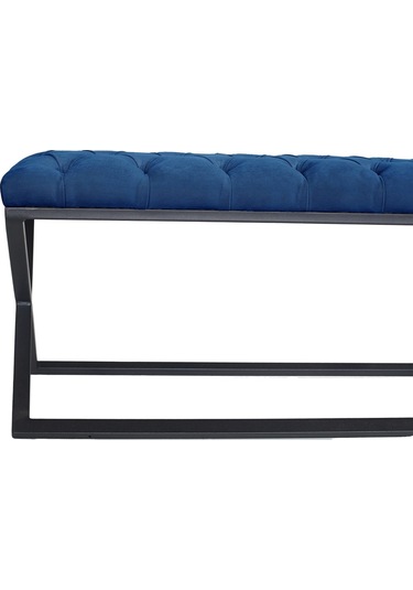 Varcera Mavi Chester Model Kapitoneli Puf&bench&koltuk&oturak&bank&makyaj Puff&yatak Odası Takımı Önü&ucu