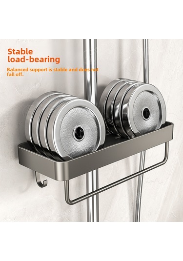 Yunboo Banyo Duş Rafı, Mat Alüminyum, Delme Olmayan Montaj, Tek Katlı, Duş Barı İçin Tutucu, Depolama Fonksiyonu Diğer