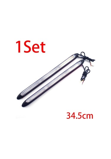 Evrensel 12 V Gündüz Sürüş Çalışan Işık Drl Araba Sis Lambası Esnek Şerit Işıklar Su Geçirmez Sıralı Akış Dönüm LED Far 54156695