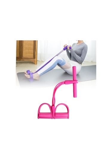 Dolıty Elastik Pedal Direnç Bandı Sit Up Karın Bacak Bel Pembe Pembe