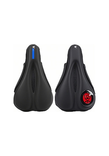 Lemestar Jel Ve Hafıza Köpüğü Dolgulu Bisiklet Oturak Kılıfı, Yumuşak Fiber Kumaş, Havalandırıcı Ağı Desenli, Kayma Önleyici, Tüm Bisikletlere Uyumlu - Siyah-kırmızı Çok Renkli