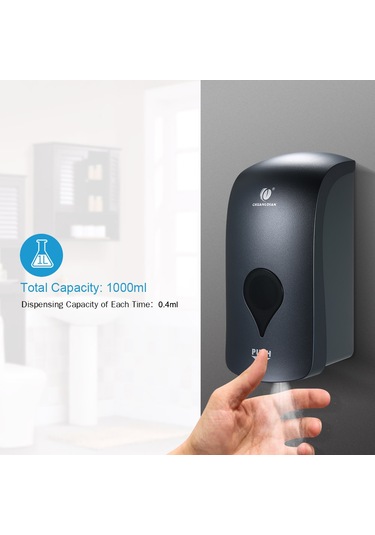 Yaozixa 1000ml Duvar Tipi Püskürtmeli Sabunluk - Hırsızlığa Karşı Kilitli, Kolay Doldurma Beyaz/gri/altın Gri