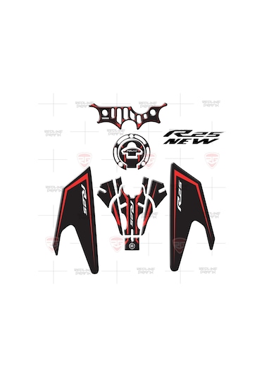 R25 Tank Pad Seti New Design 2019 Red Black
