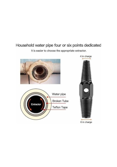 Hasarlı Kırık Musluk Batarya Çıkarma Aleti Kollu Kör Yuva Siyah