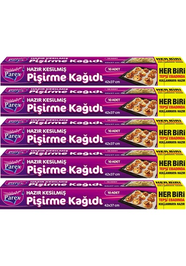 Hazır Kesilmiş Pişirme Kağıdı 10 Lu 42 X 37 Cm 5 Paket
