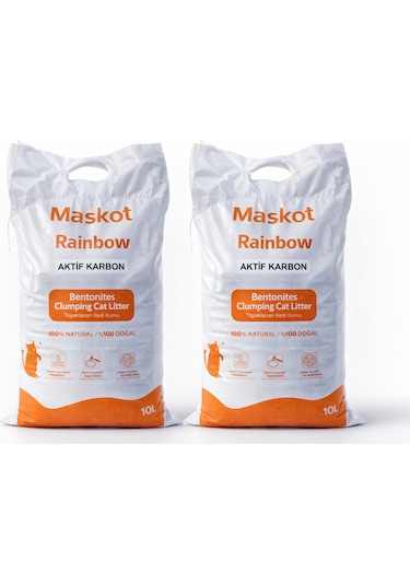 Maskot Rainbow Aktif Karbon Tanecikli Kedi Kumu 2 x 10  L