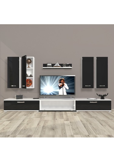 Decoraktiv Eko 8d Slm Tv Ünitesi Tv Sehpası Beyaz - Siyah
