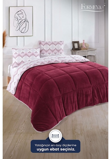 Formeya Bordo Tek Kişilik Wellsoft Yorgan Yastık Kılıflı