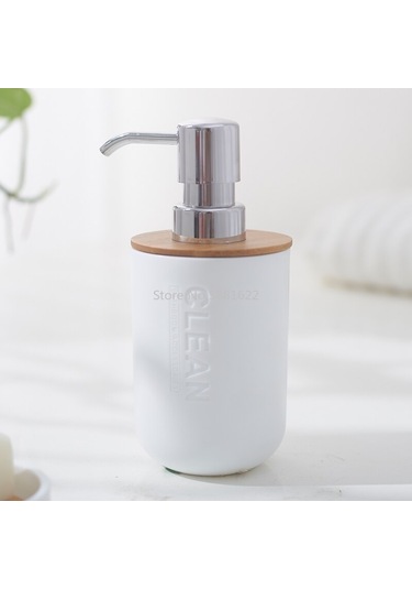 Bambu Ahşap Sıvı Sabunluk Şampuan Şişesi El Temizleyici Duş Jeli Sabun Şişesi El Sabunu Dispenseri