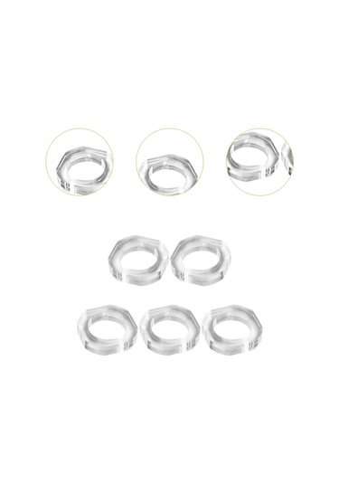 Suntek 5 Adet Peçetelik Halkaları Moda Şeffaf Aile Geometrik