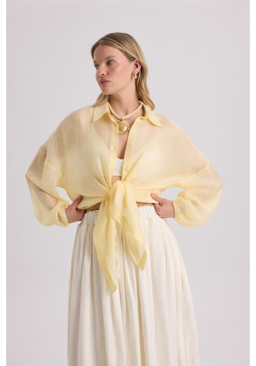 Mai Collection Mai Studios Co. Lyra Oversize Sarı Gömlek sarı