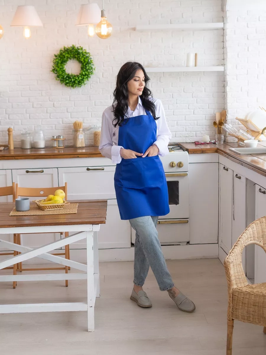Valiver Usta İçin Cepli Mutfak İş Önlüğü 35235709 Açık Mavi