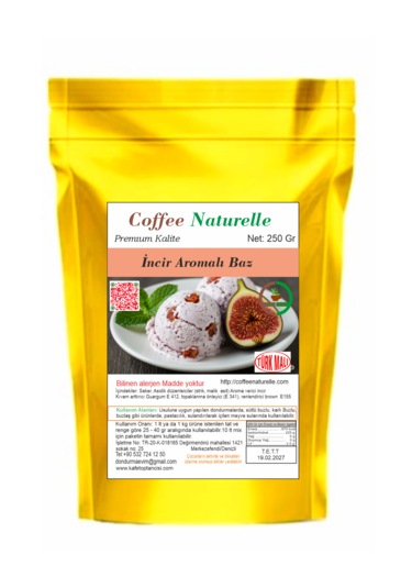 İncir Aromalı Dondurma Bazı 250 Gr Evde Ve Profesyonel Kullanım