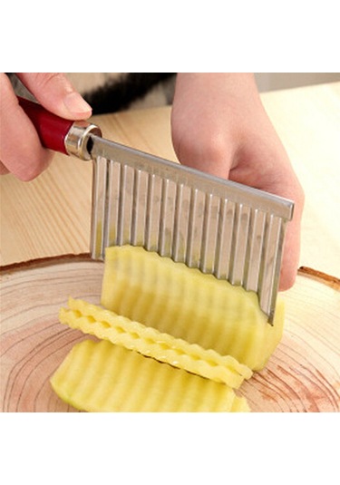 Patates Dalgalanma Bıçak Buruşuk Kesici Dalgalı Chopper Gümüş Gümüş