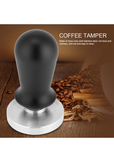 Yaozixa 304 Paslanmaz Çelik Espresso Tamper 58mm - Düz Taban, Ergonomik Aluminyum Sap, Eşit Basınç Dağılımı