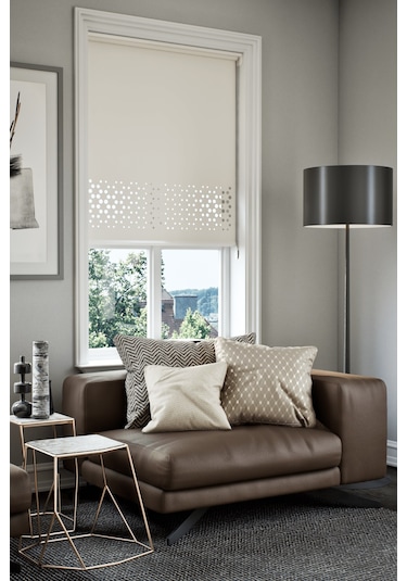 Lazer Kesim Mat Stor Perde, Lazer Kesimli Klasik Serisi, C-4001 Beyaz Renk Beyaz