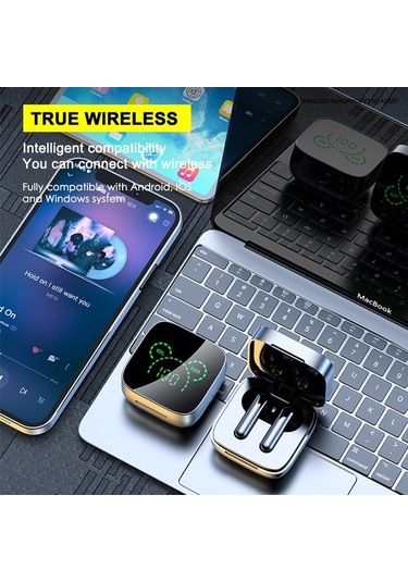 Fortunelane K60 Bluetooth 5.3 Kulak İçi - 15 Saat Bekleme, 10m Mesafe, Siyah