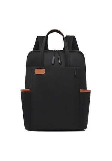 Novahub Büyük Kapasiteli Kadın Dizüstü Bilgisayar Sırt Çantası - Oxford Kumaş, Moda Seyahat Çantası - Siyah Siyah