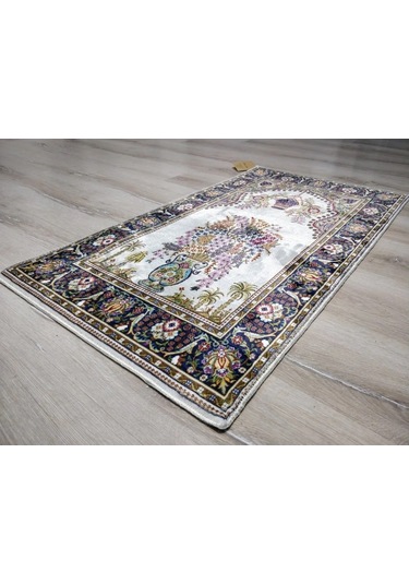 Bambu Halı Seccade Sec13 Krem Namazlık 70x110 Cm