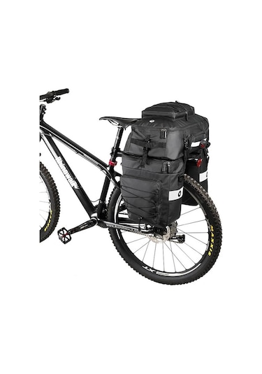 75 Litre 3 In 1 Çok Amaçlı Bisiklet Tur Heybesi, Sırt Çantası Siyah