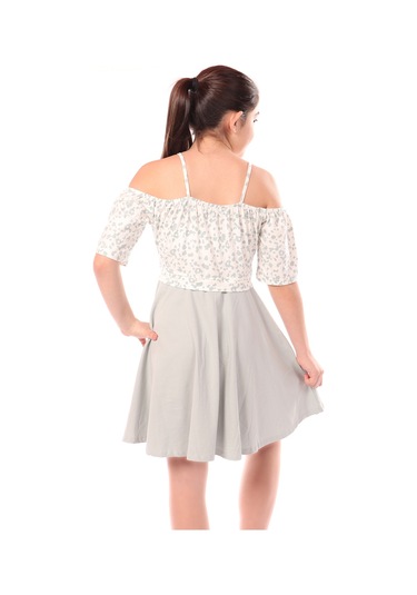 Toontoy Kız Çocuk Leopar Desenli Askılı Elbise Yeşil