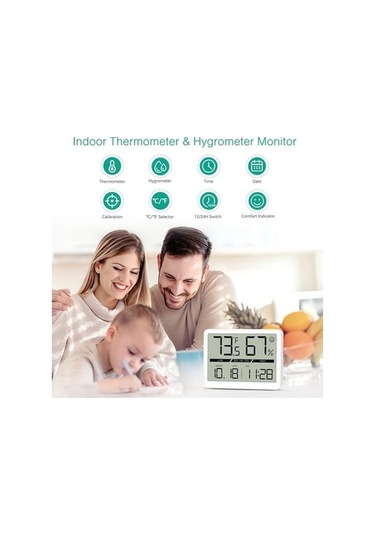 Moly Xiaoguang Orıa Nem Ölçer Termometre - Lcd Büyük Sayı Kapalı - Higrometre Doru - Oda Nem Ve Sıcaklık Ölçer