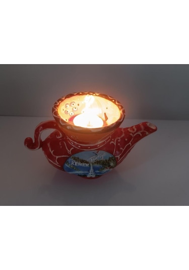 Mumluk Mum Alaadin'in Sihirli Lambası Biblo Seramik Ev Ofis Dekor Süsü