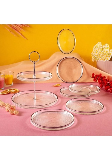 Fecra Loren 7 Parça Servis Ve Sunum Seti Siyah Fileli