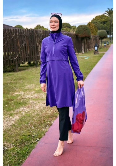 Marina M2409 Tam Kapalı Mayo-mor Mor