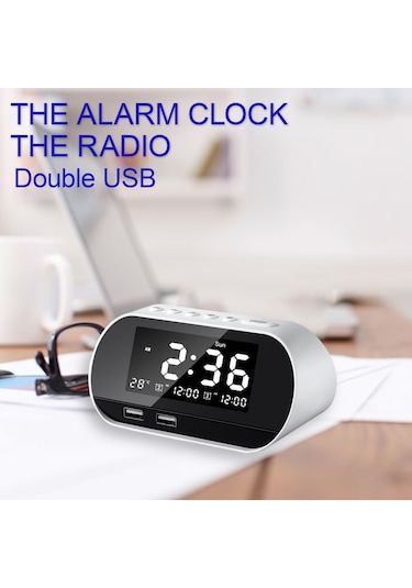 Homyl Hıfı Hoparlör Fm Çift Usb Bağlantı Noktalı Beyaz