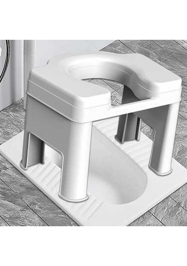 Flybuy Taşınabilir Tuvalet Taburesi Suntek No Kompakt Kaymaz Bosphorusboutique Beyaz 26,5cm Beyaz