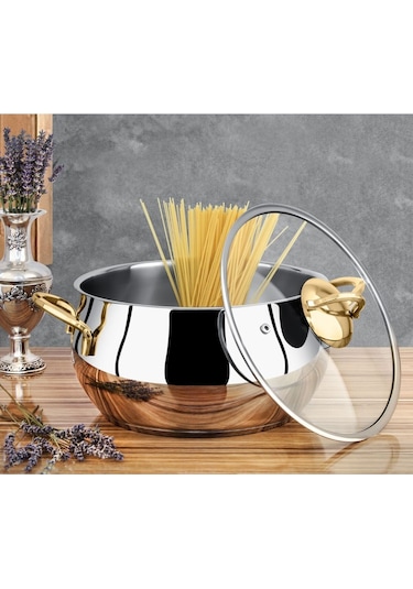 Remetta Serena Gold Çeyiz Seti Takımı 18 Prç Tencere Tava Gri