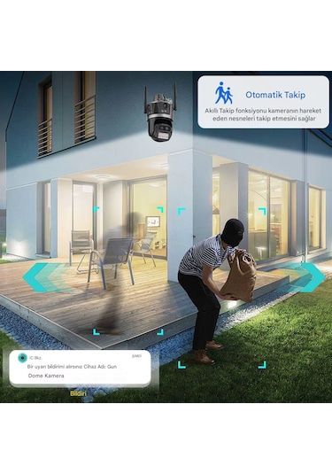 8k Wifi 16mp Dört Ekran Güvenlik Kamerası Cctv Ip