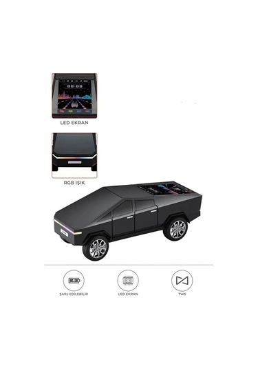 Bfs D68 Cyber Model Araba Tasarımlı Bluetooth Hoparlör 15w Güçlü Ses Rgb Led /tws/usb Siyah