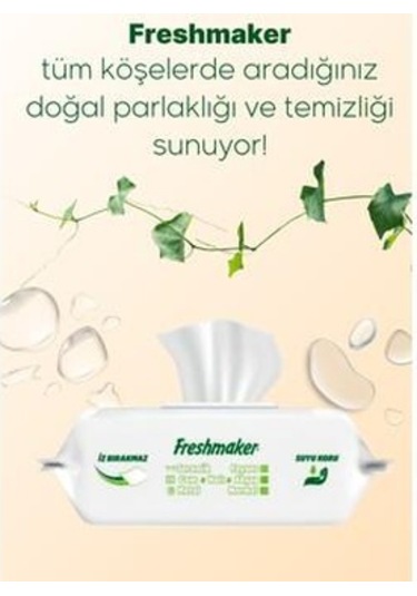 Freshmaker Yüzey Temizlik Havlusu Kapaklı 100 Lü Paket Beyaz Sabun Kokulu Beyaz