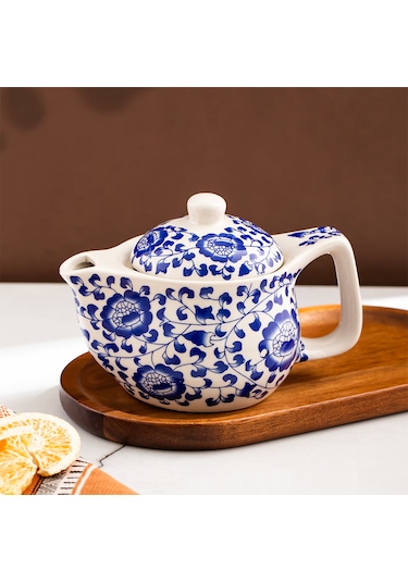 Kosova Dem-133-6 Isıya Dayanıklı Porselen Demlik 400 Ml Mavi