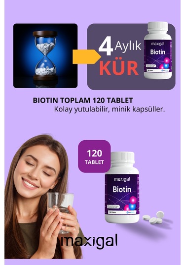 Maxigal Biotin Vitamin 5 Mg 120 Tablet
