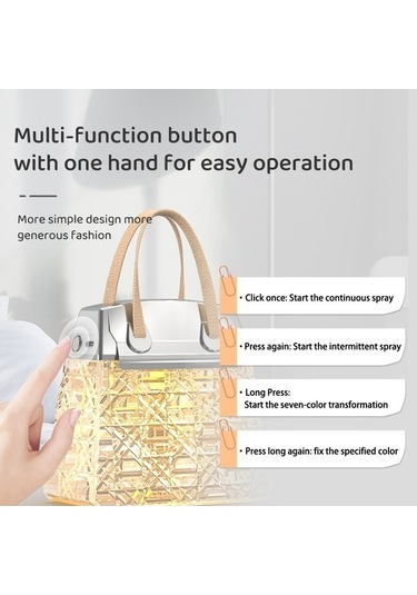 Createtech Şarj Edilebilir Mavi Masaüstü Küçük Kristal Nemlendirici Ve Aroma Aydınlatma Çantası, Ortam Aydınlatma Mm