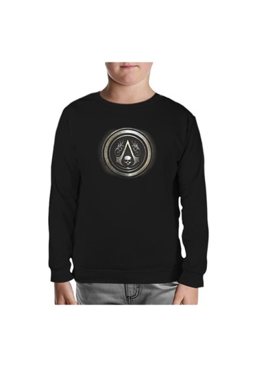 Assassin'S Creed 5 Siyah Çocuk Sweatshirt Siyah