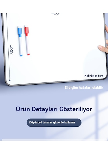 Evde Çalışma İçin Silinebilir Mesajlı Çift Taraflı Beyaz Tahta A4 Pembe Yazı Tahtası Pembe