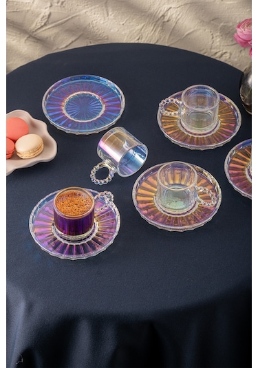 Emsan Muhabbet 100 Ml 6'lı Kahve Fincan Takımı renkli